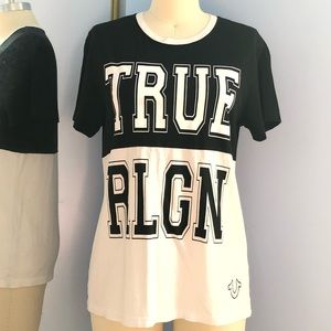 True Religion Top, Black & White, Large